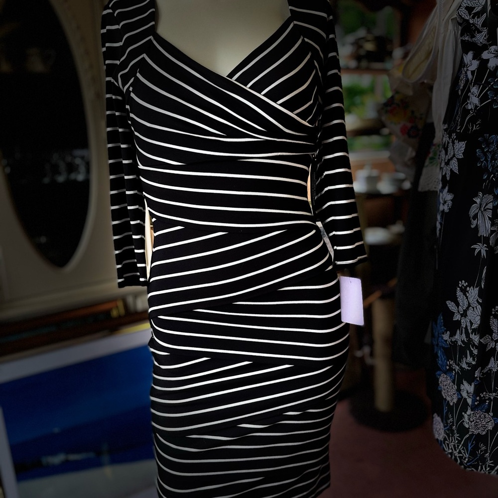 Black and white Dress with in built shape wear